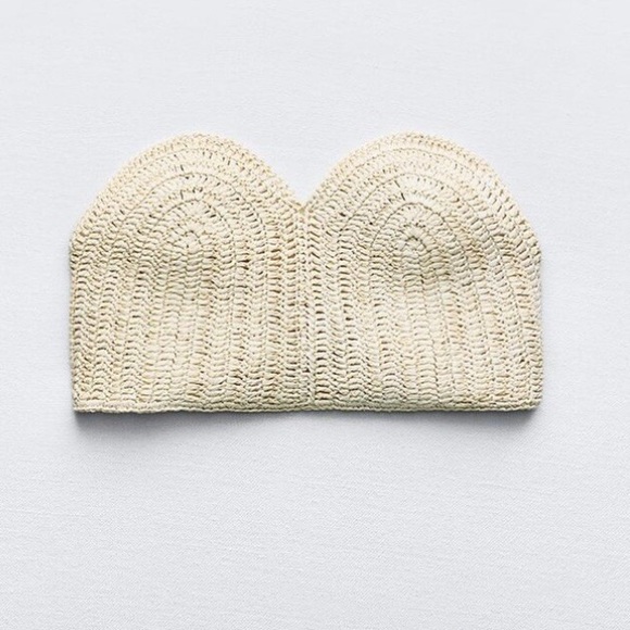 Zara limited edition brand new Crochet Rafia Corset Top - Picture 4 of 5